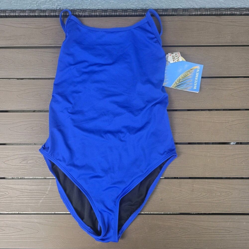 WatermanWomen's Royal Blue  X-Back One Piece Bathing Suit Sz 44 New
